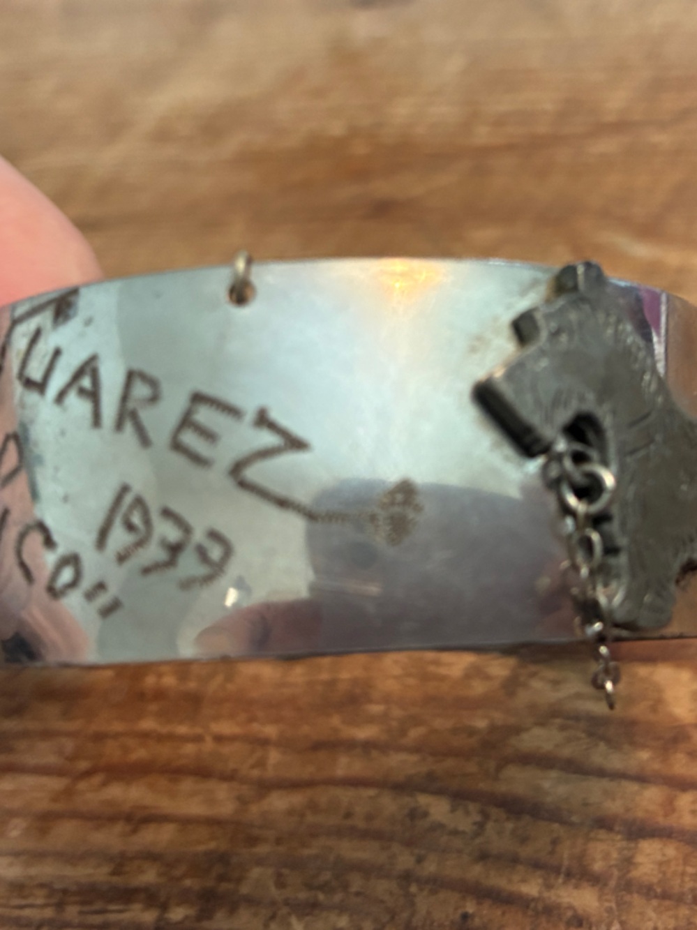 Sterling Silver Engraved Cuff Bracelet - Silver